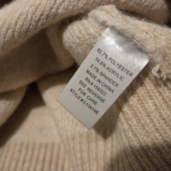 Evereve Womens Pullover Crew Neck Beige Collette Checkered Sweater, Small - Picture 8 of 8